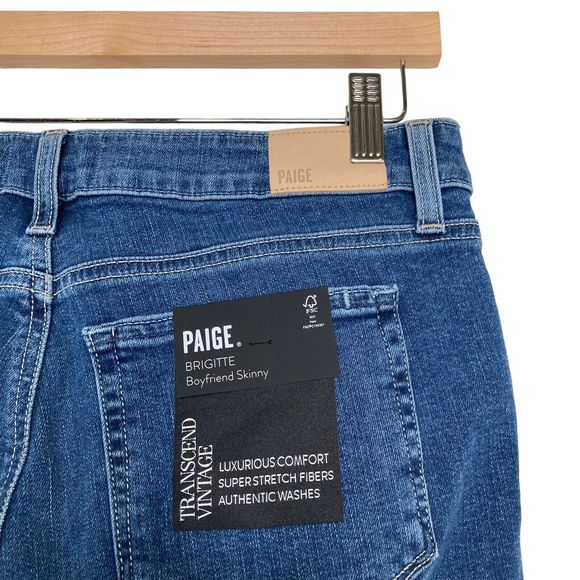 PAIGE Women's Brigitte with Raw Hem Cuff Mid Rise Straight Leg in Antwerp 27 NWT - Picture 10 of 12